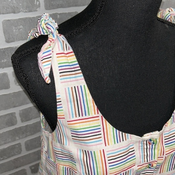 Vintage Target Pride Rainbow Lines‎ Gender Inclusive Linen Dress Size XS - Picture 2 of 10